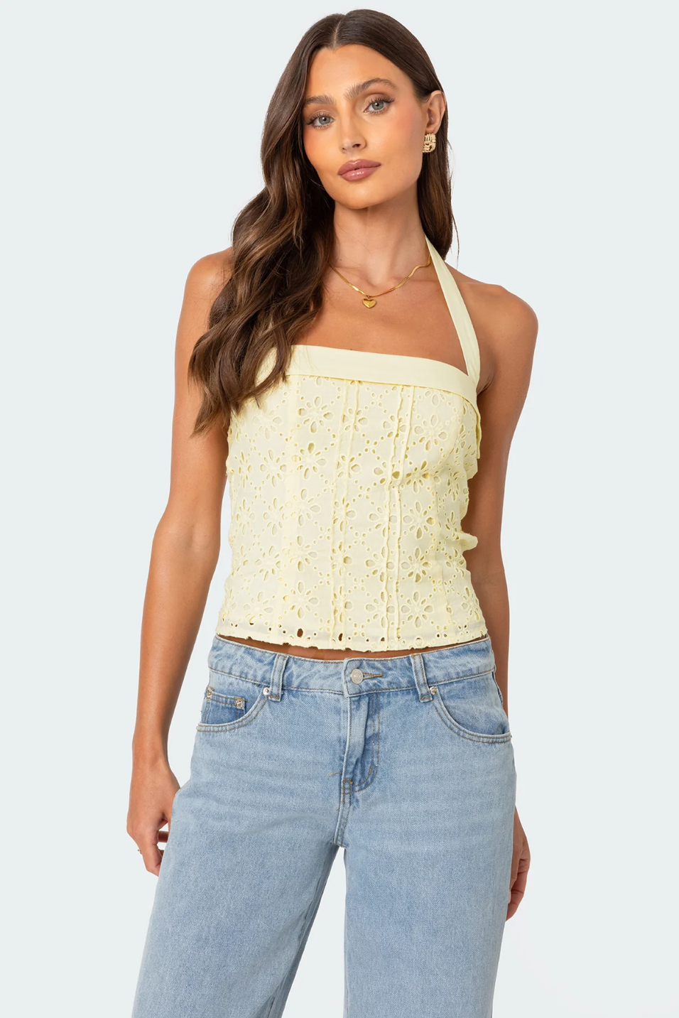 Eyelet Halter Top