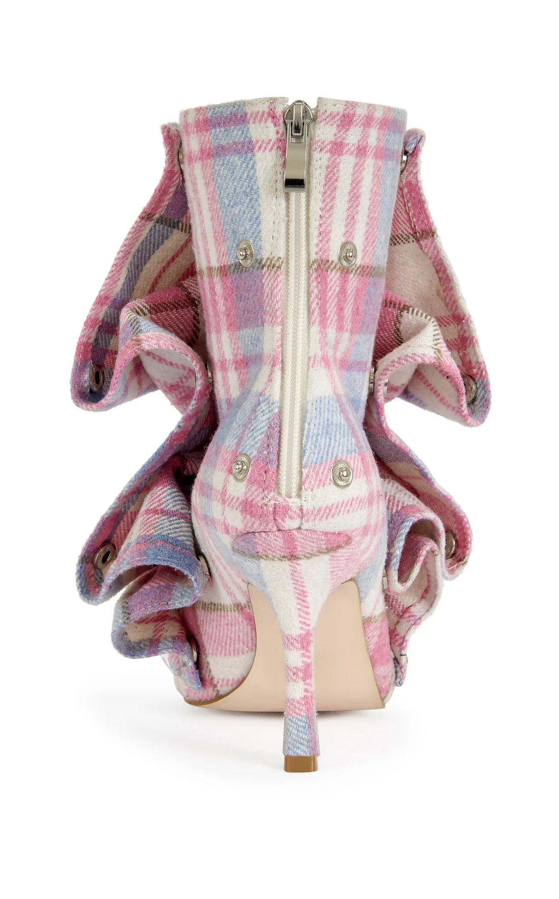 Birdsong-Pinkplaid Stiletto Bootie