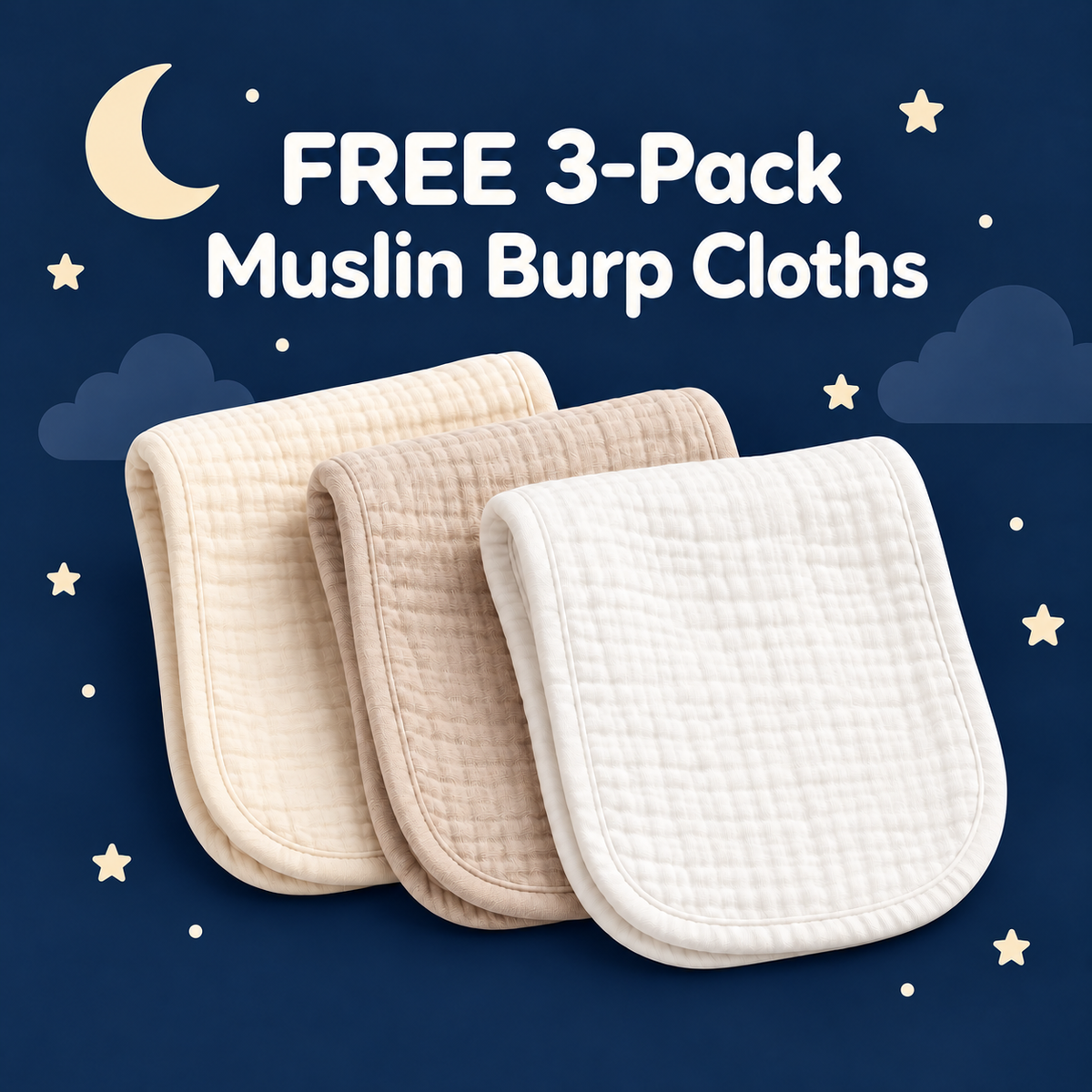 3-Pack Muslin Burp Cloths
