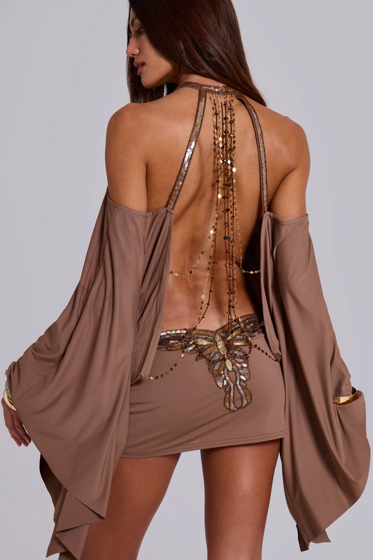 Backless Butterfly Mini Dress