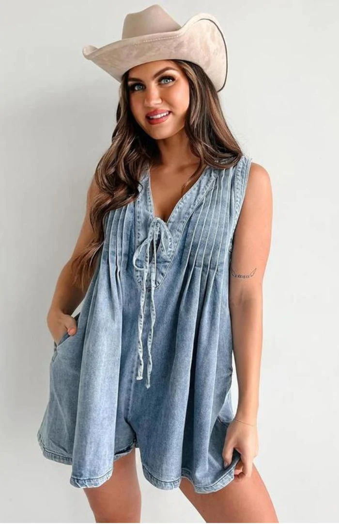 Denim Romper